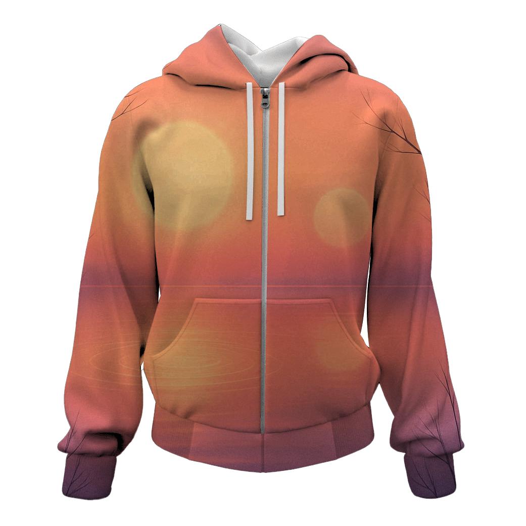 Twin Suns Over Glass Lake heavyweight hoodies