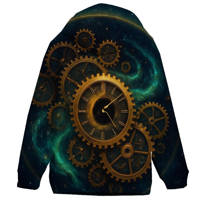 Aurora Clockwork Galaxy embroidered hoodies