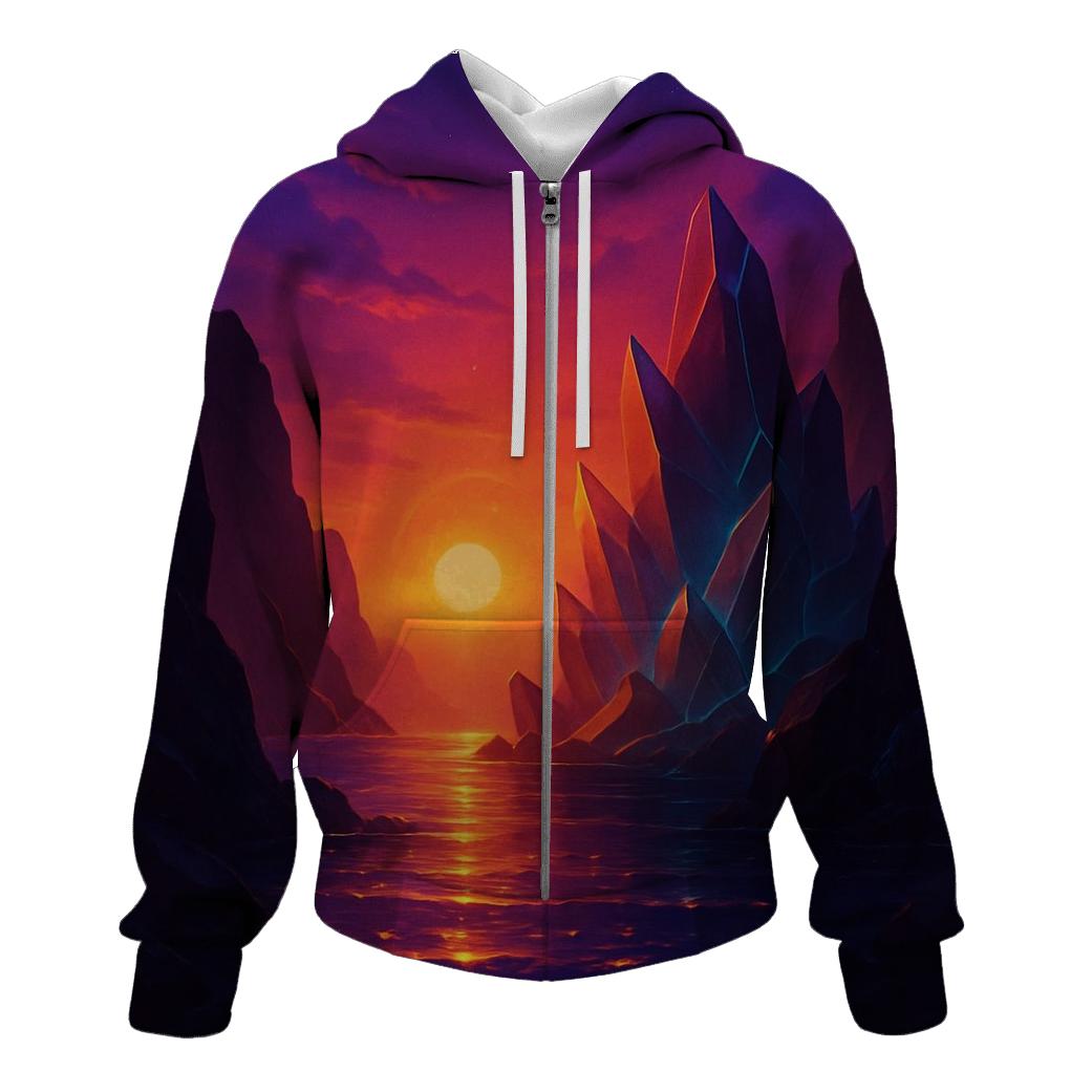 Crystalline Cove Sunset graphic hoodies