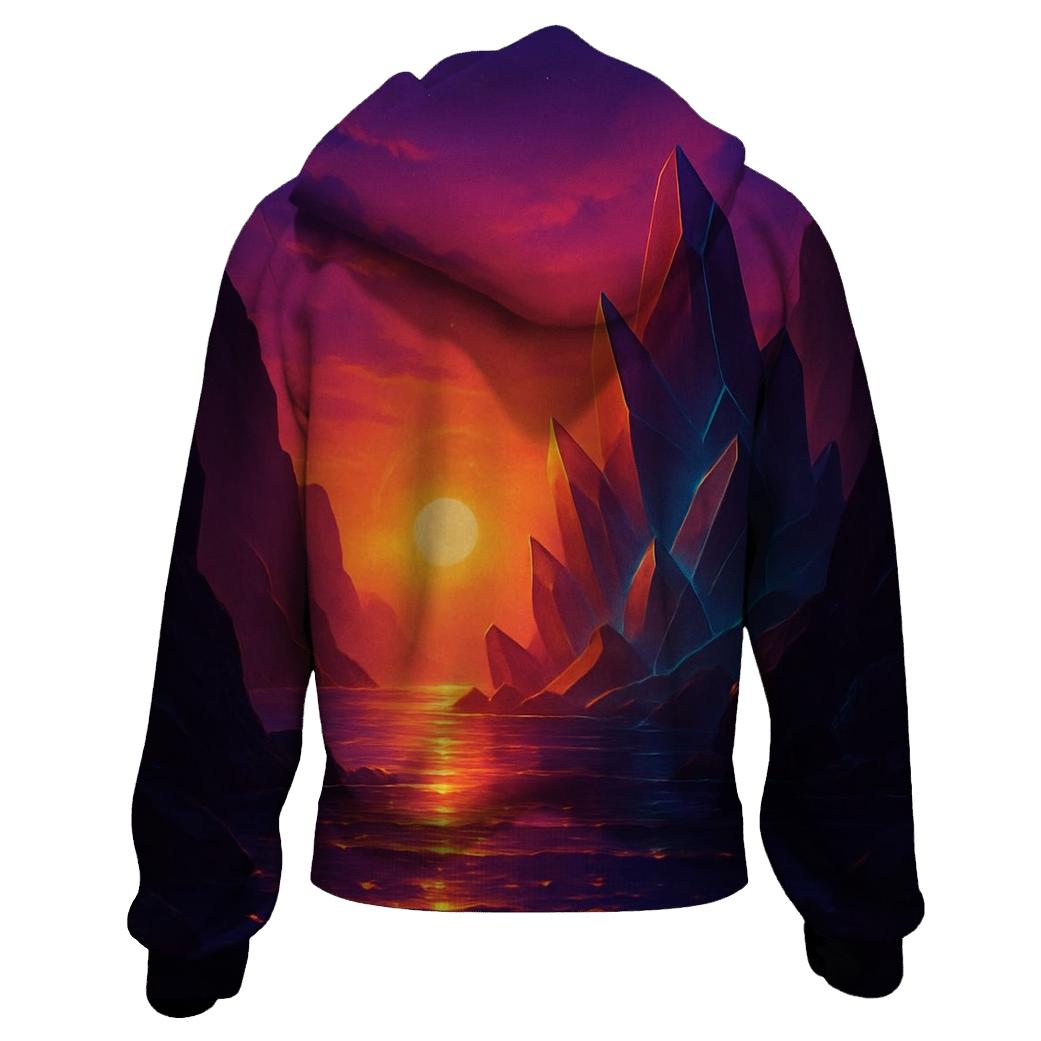 Crystalline Cove Sunset graphic hoodies