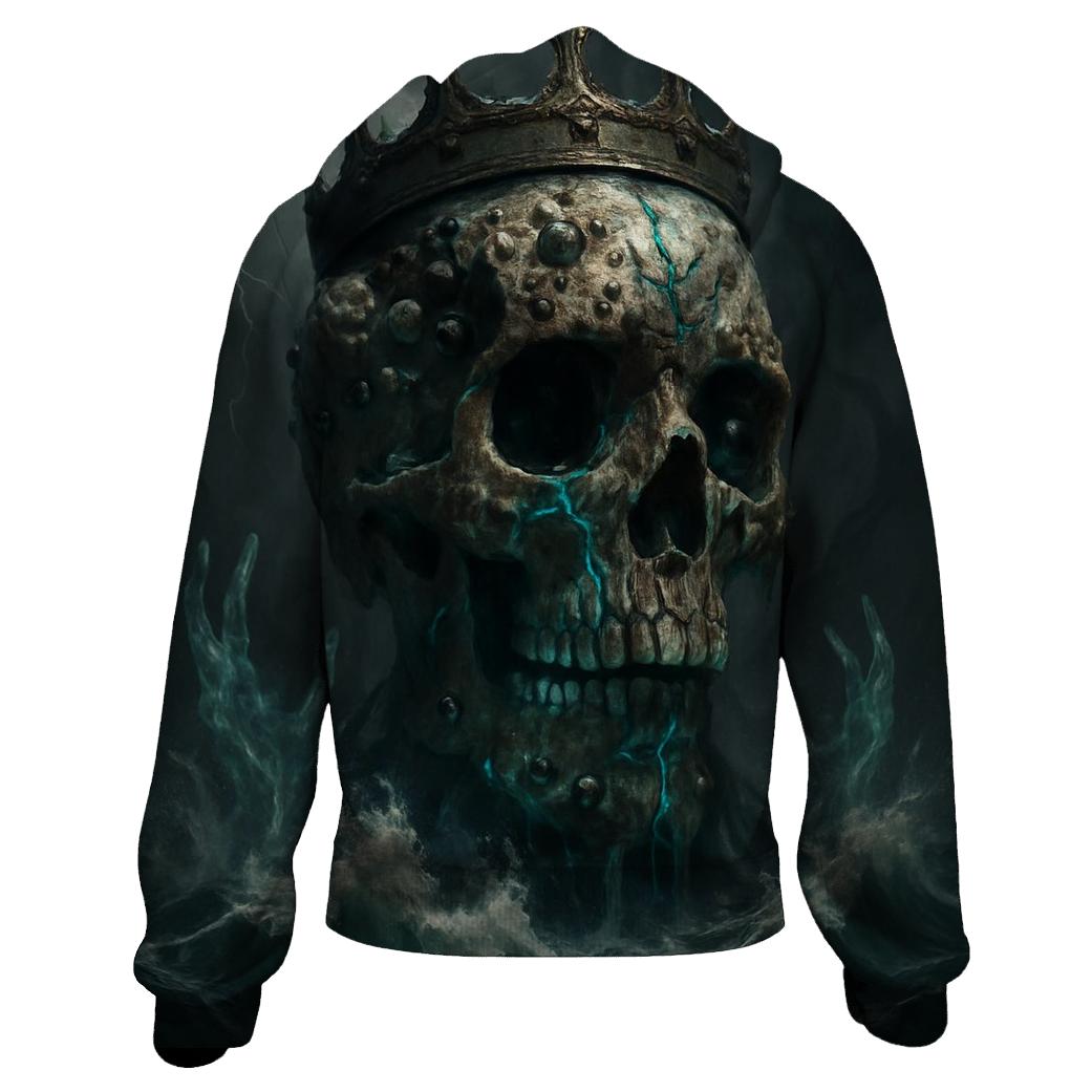 Crowned Skull Of The Abyssal Tide zip-up hoodies