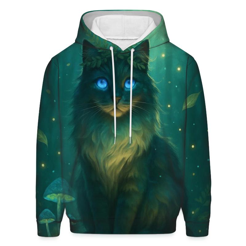 Forest Whisper Oracle Cat embroidered hoodies