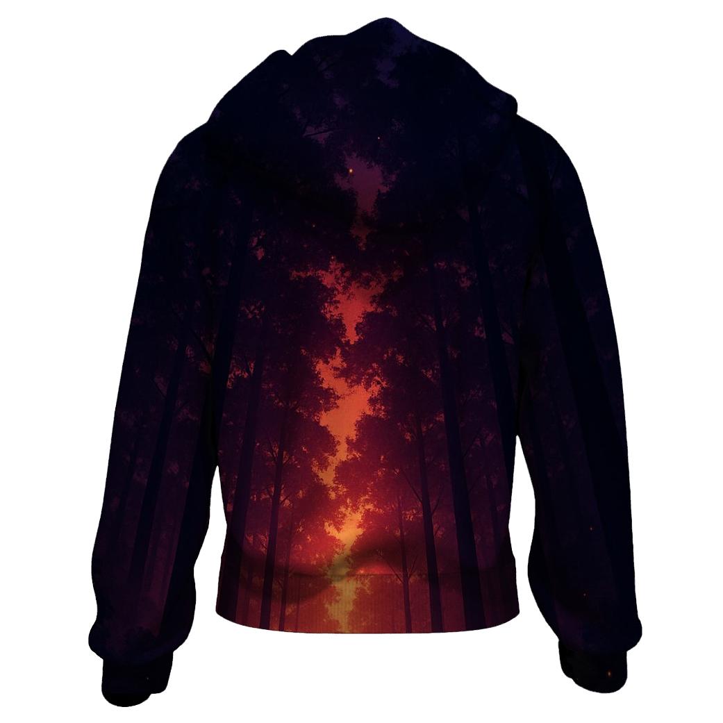 Forest Canopy Ember Rain printed hoodies