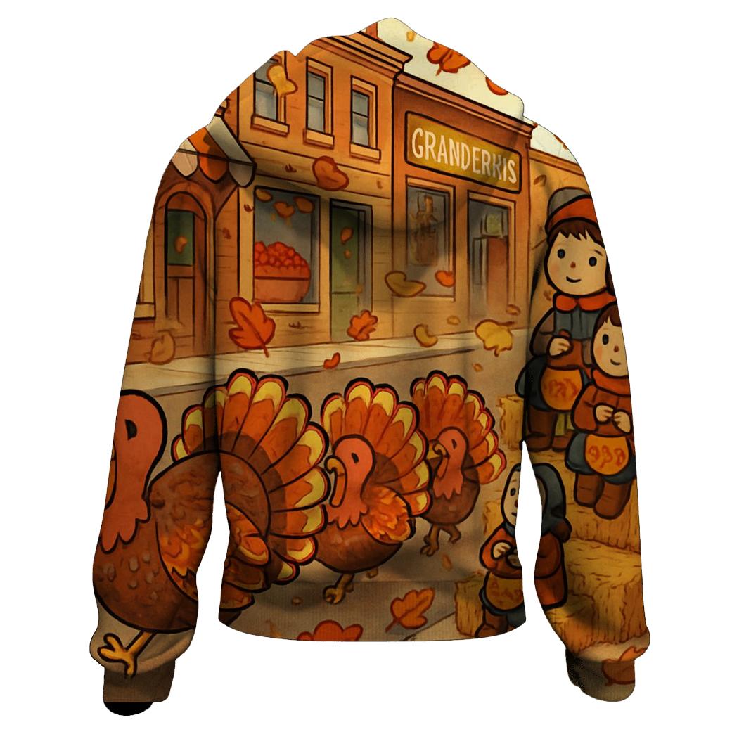 Turkey Parade Through Maple Town printed hoodies