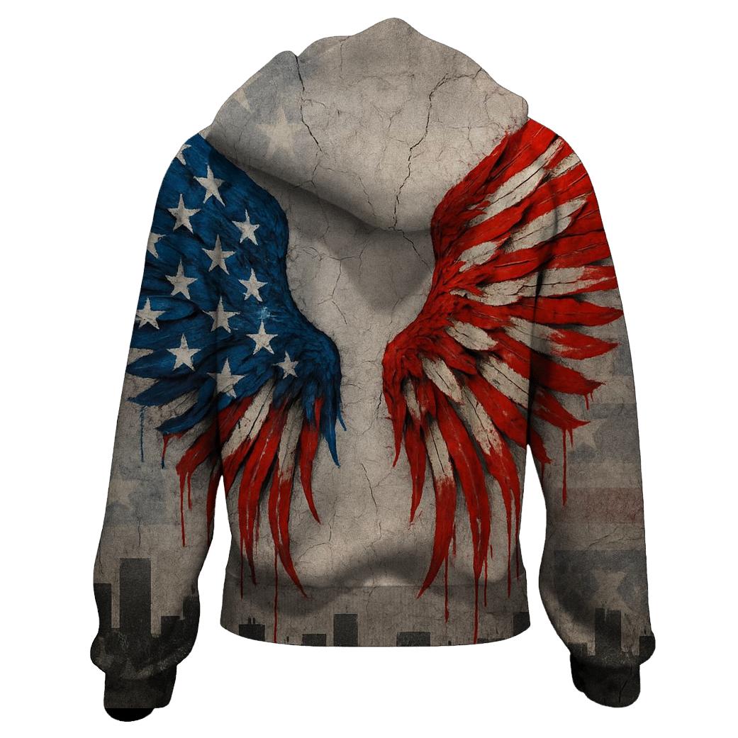 Urban Graffiti Flag Wings graphic hoodies
