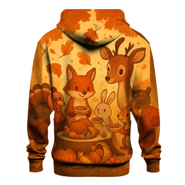 Woodland Friends Giving Feast lightweight hoodies