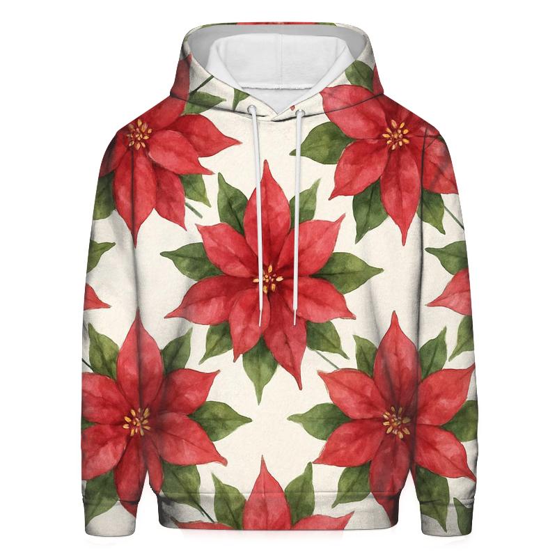 Poinsettia Starburst Diagonal Grid zip-up hoodies