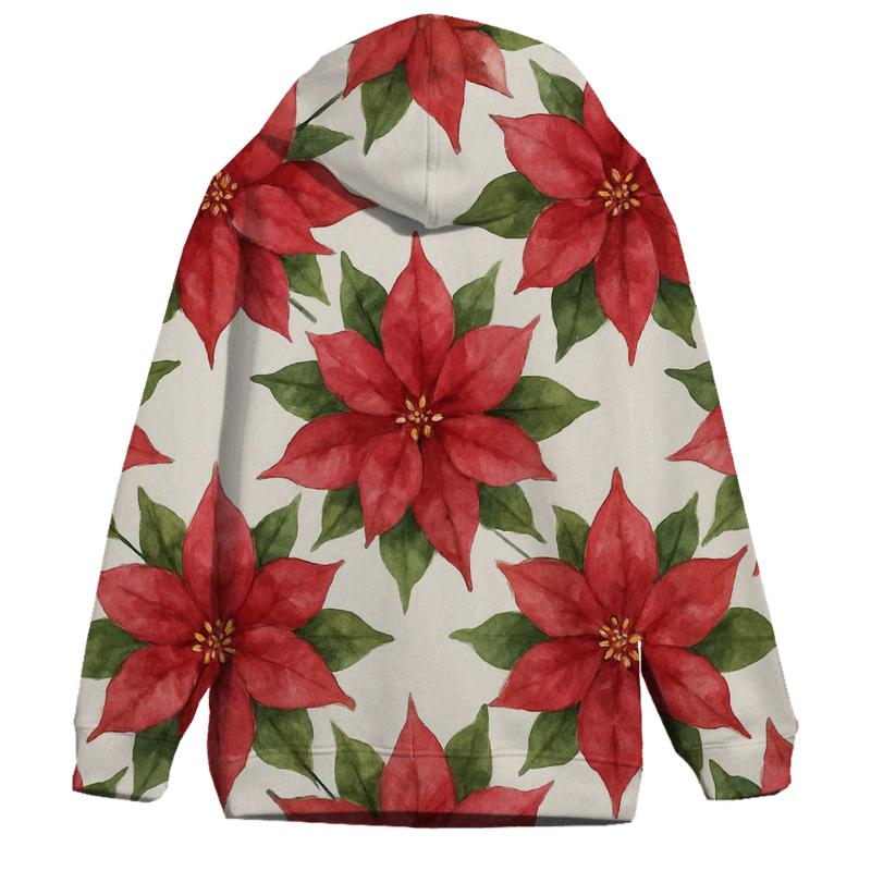 Poinsettia Starburst Diagonal Grid zip-up hoodies