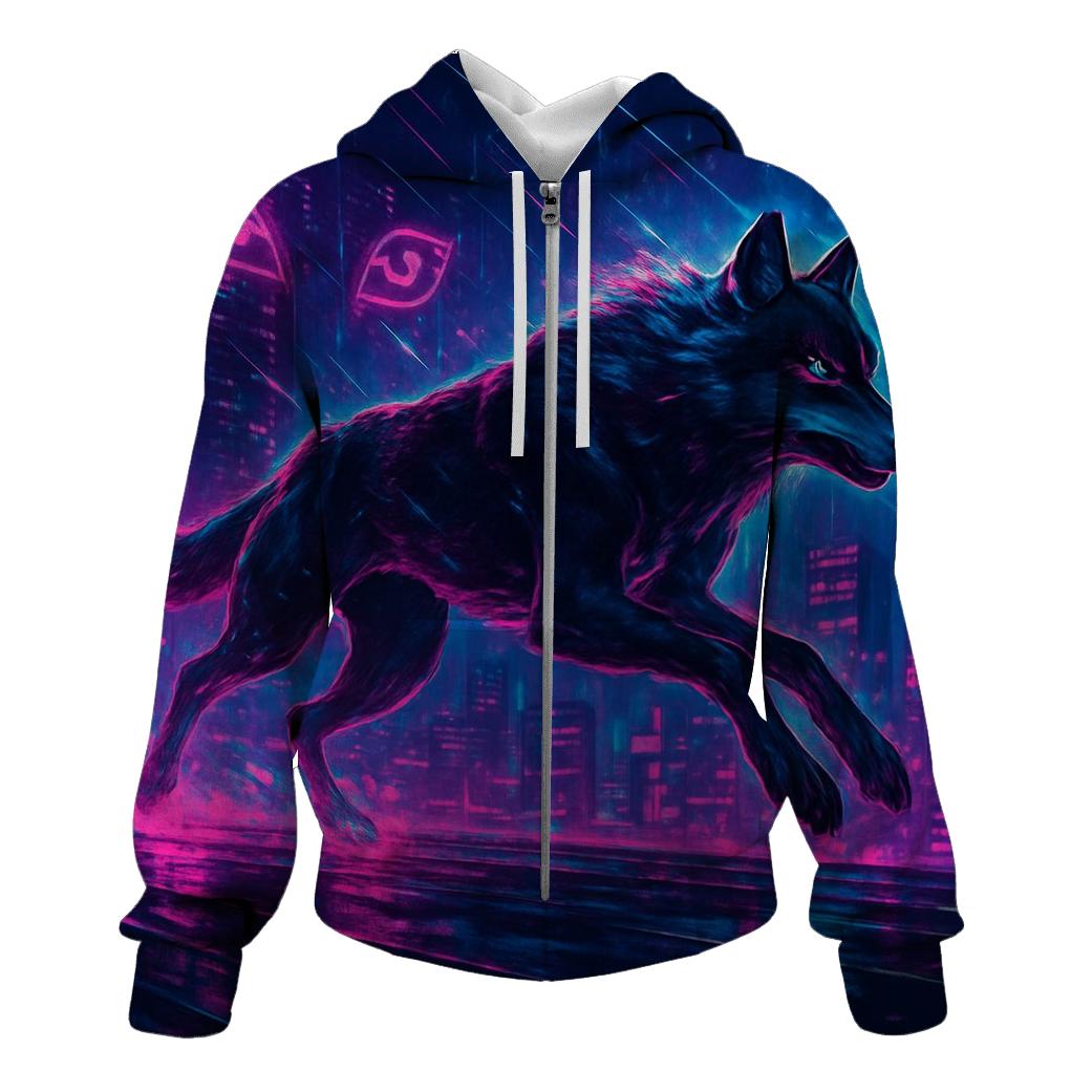 Neon Echo Run zip-up hoodies