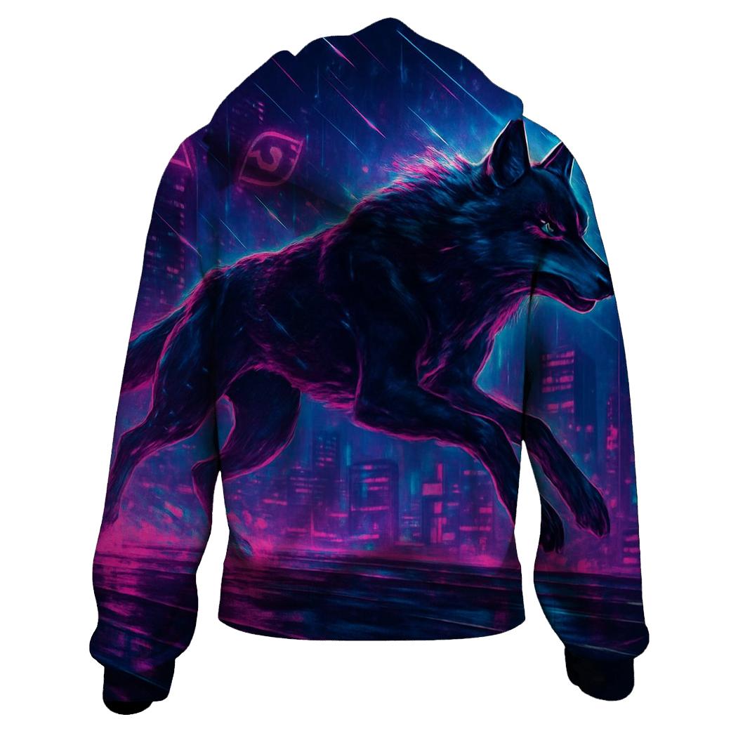 Neon Echo Run zip-up hoodies