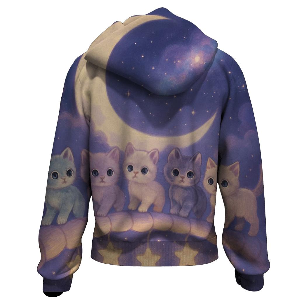 Celestial Lantern Cat Parade zip-up hoodies