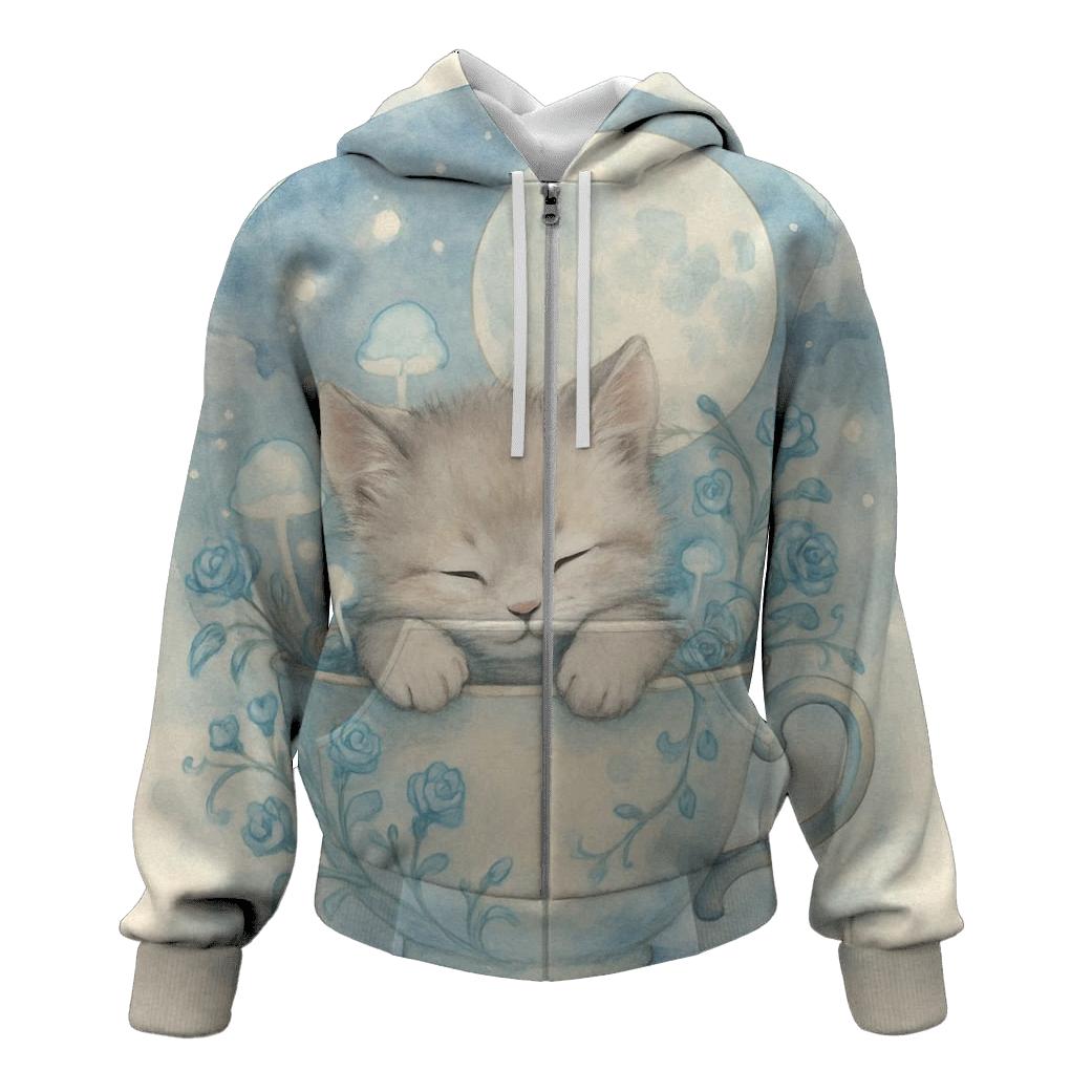 Moonlit Teacup Cat Garden hoodies fashion