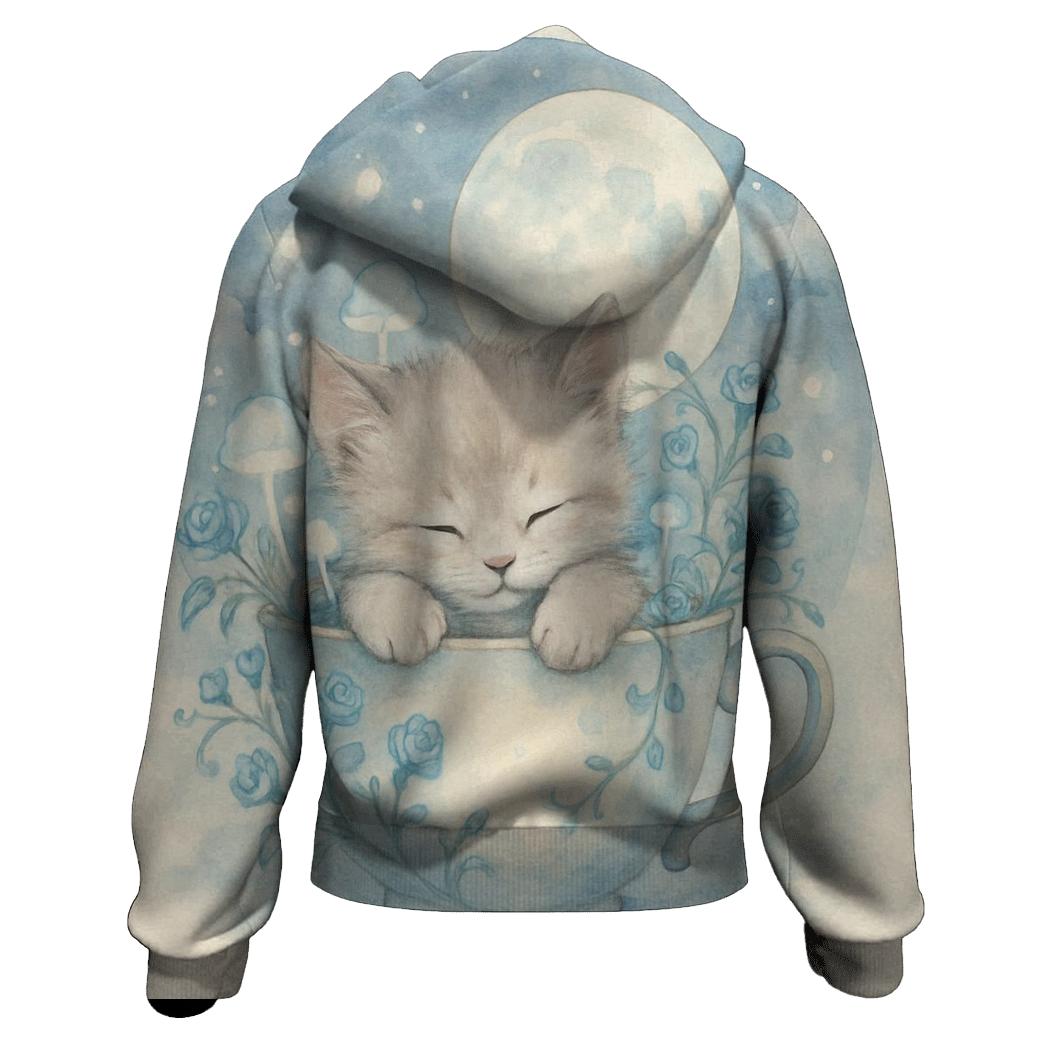 Moonlit Teacup Cat Garden hoodies fashion