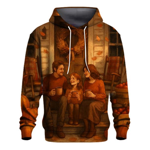 Thankful Porch Under Falling Leaves hoodies fashion