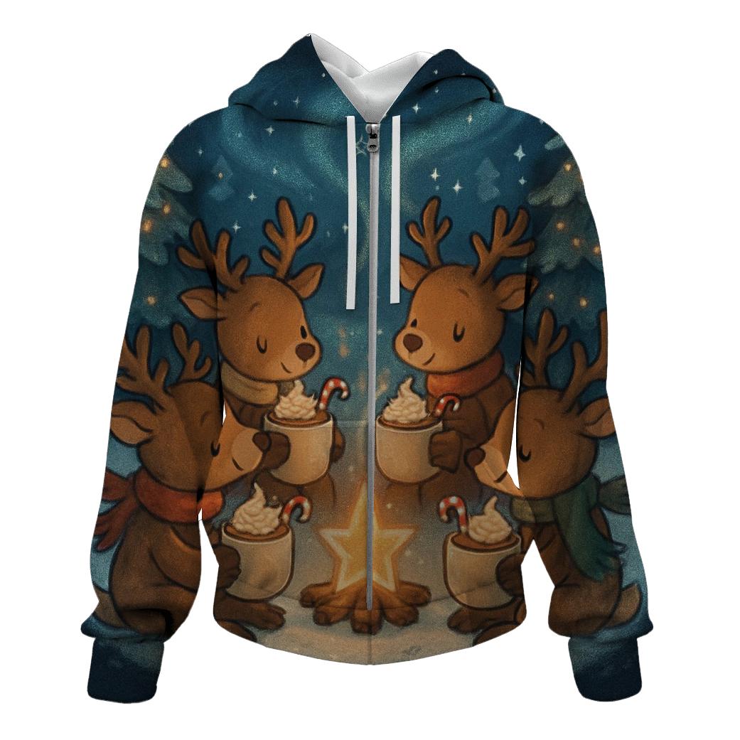 Reindeer Cocoa Campfire Circle hoodie designs