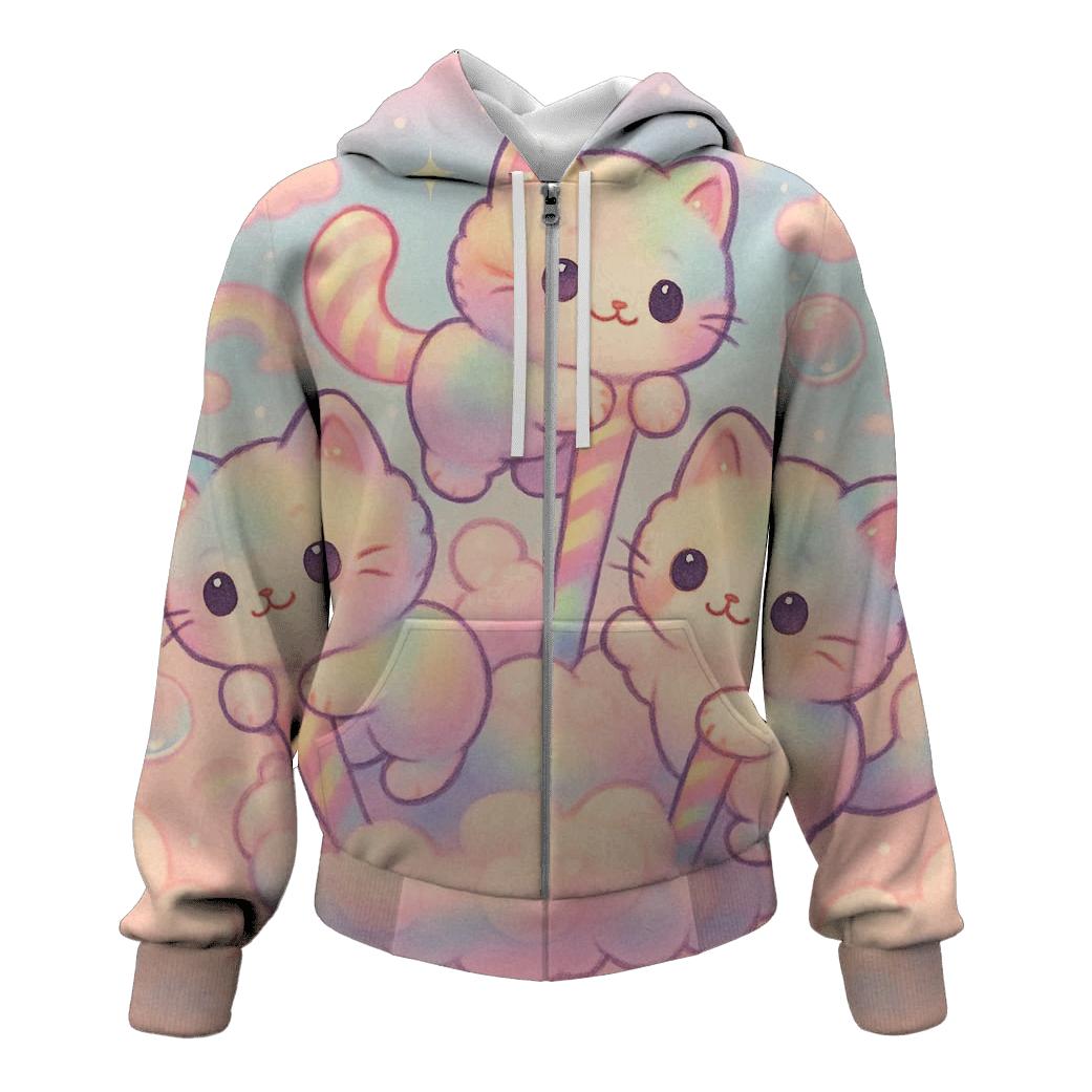 Candy Cloud Carousel Cats hoodie designs