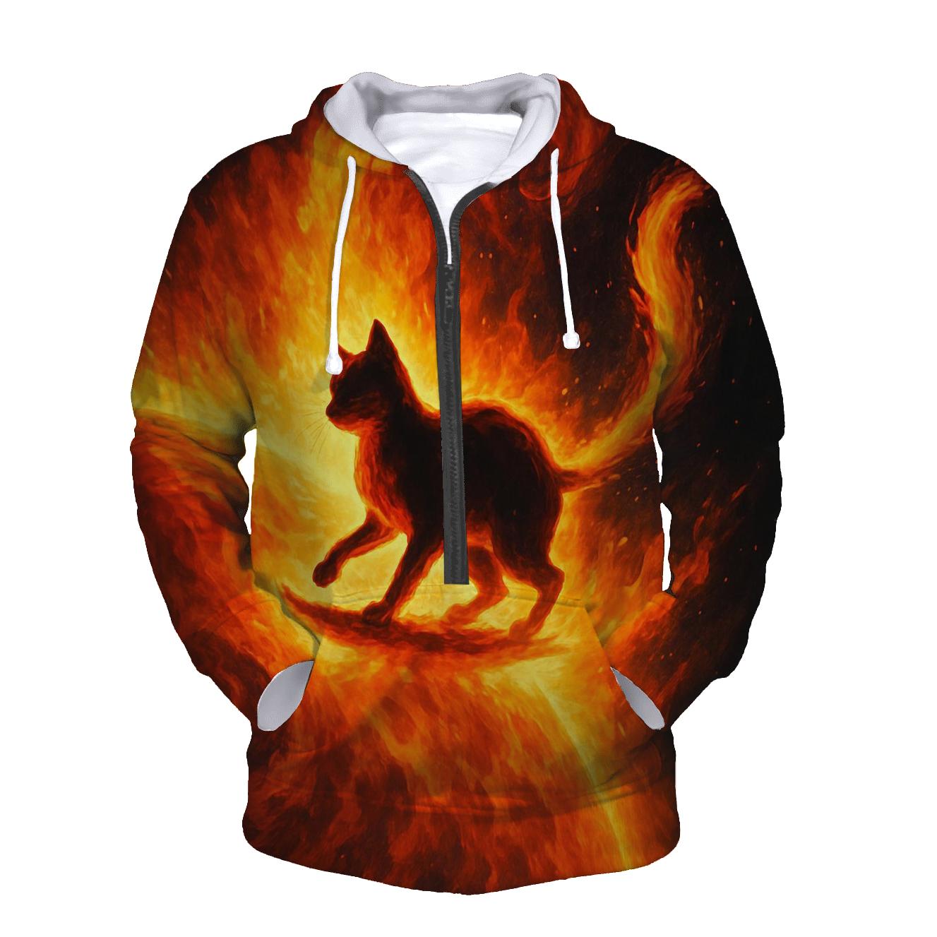 Solar Surf Fire Tail Cat hoodie trends