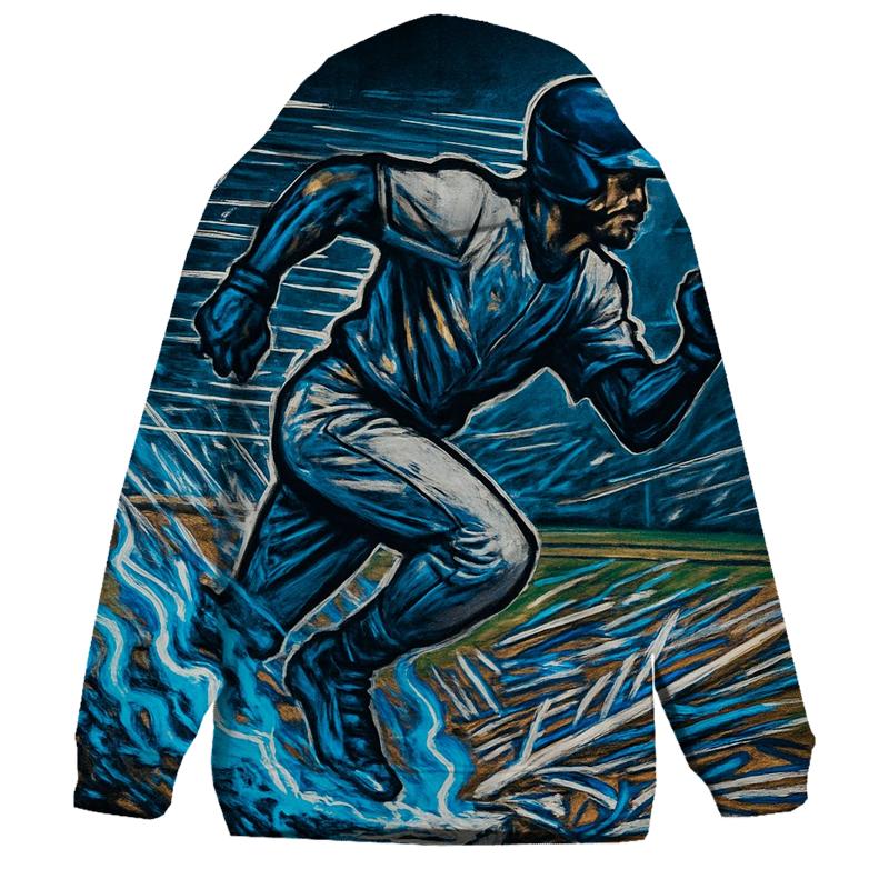 Blue Flame Base Steal embroidered hoodies