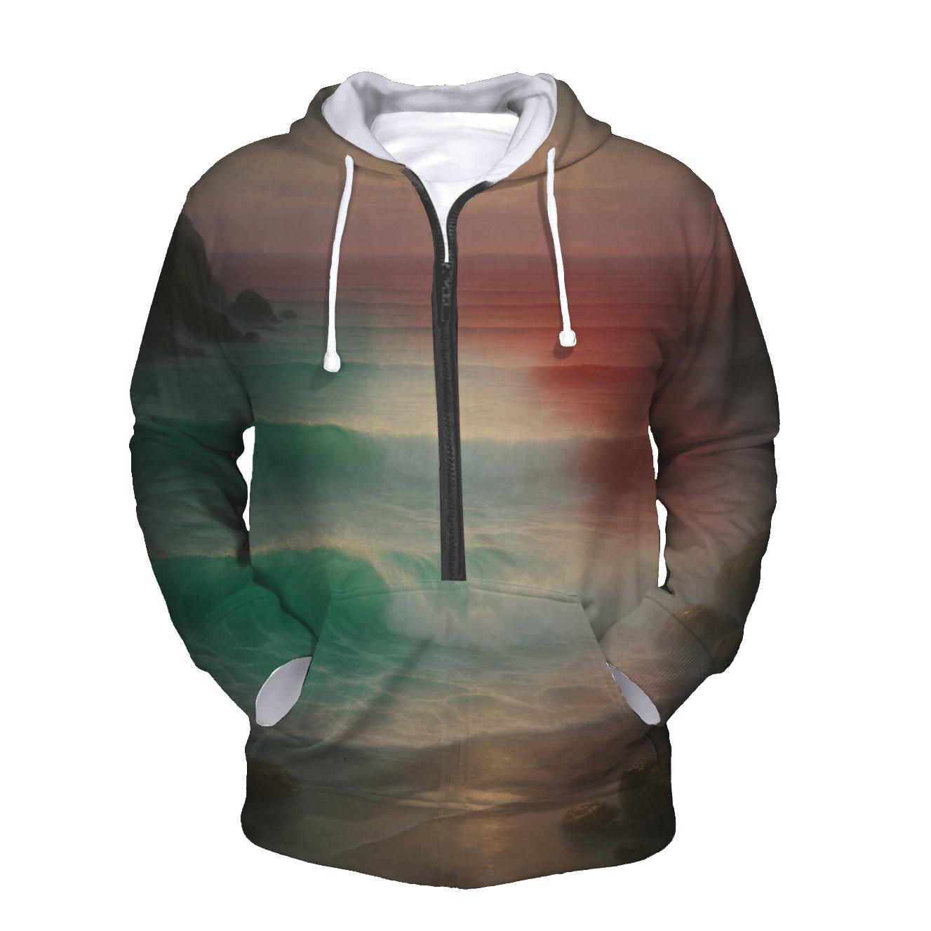Italian Coastline Tricolor Waves custom hoodies