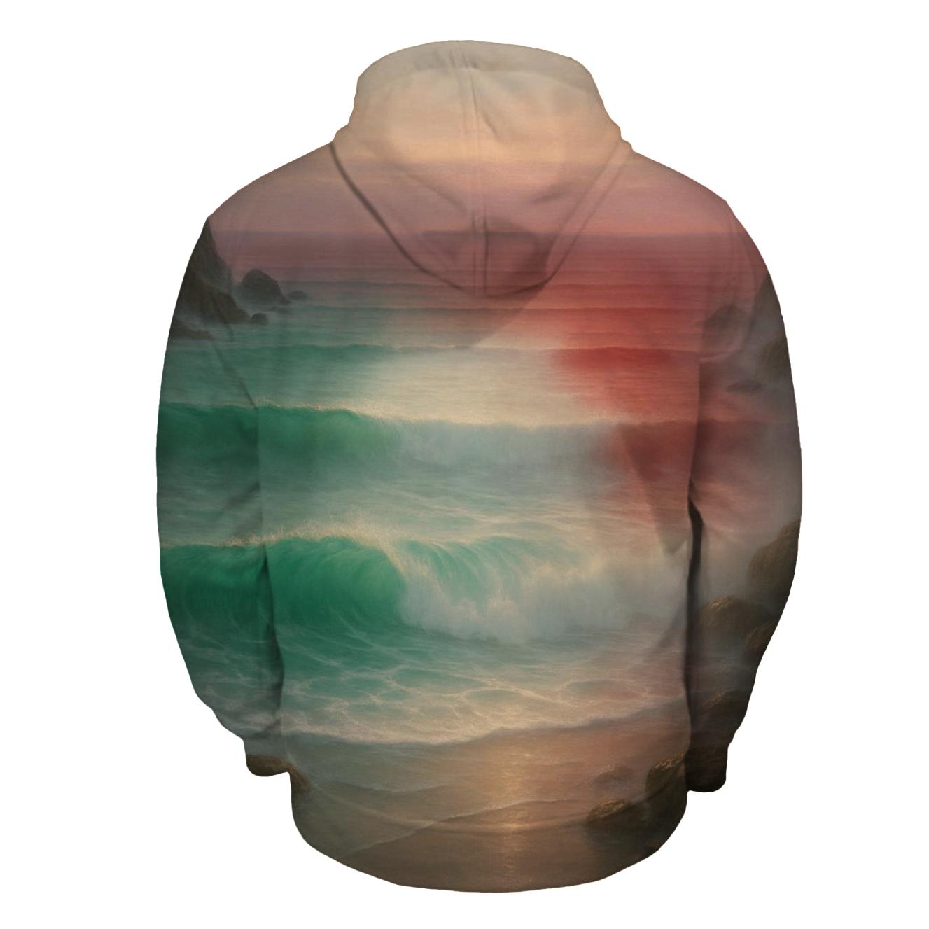Italian Coastline Tricolor Waves custom hoodies