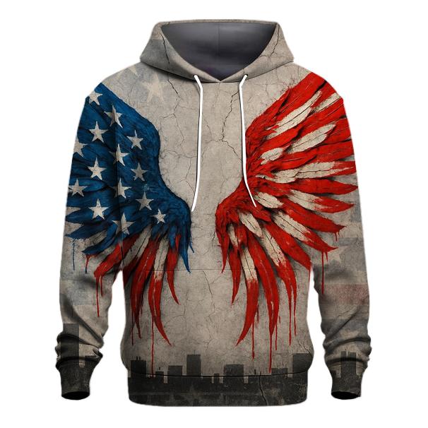 Urban Graffiti Flag Wings printed hoodies