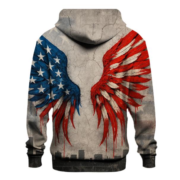 Urban Graffiti Flag Wings printed hoodies