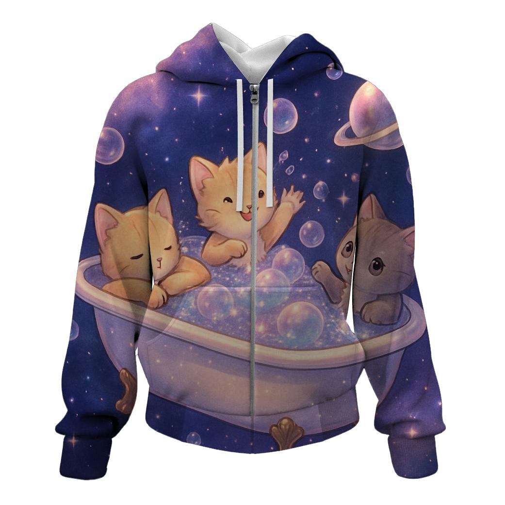 Starlit Bubble Bath Kittens hoodie designs