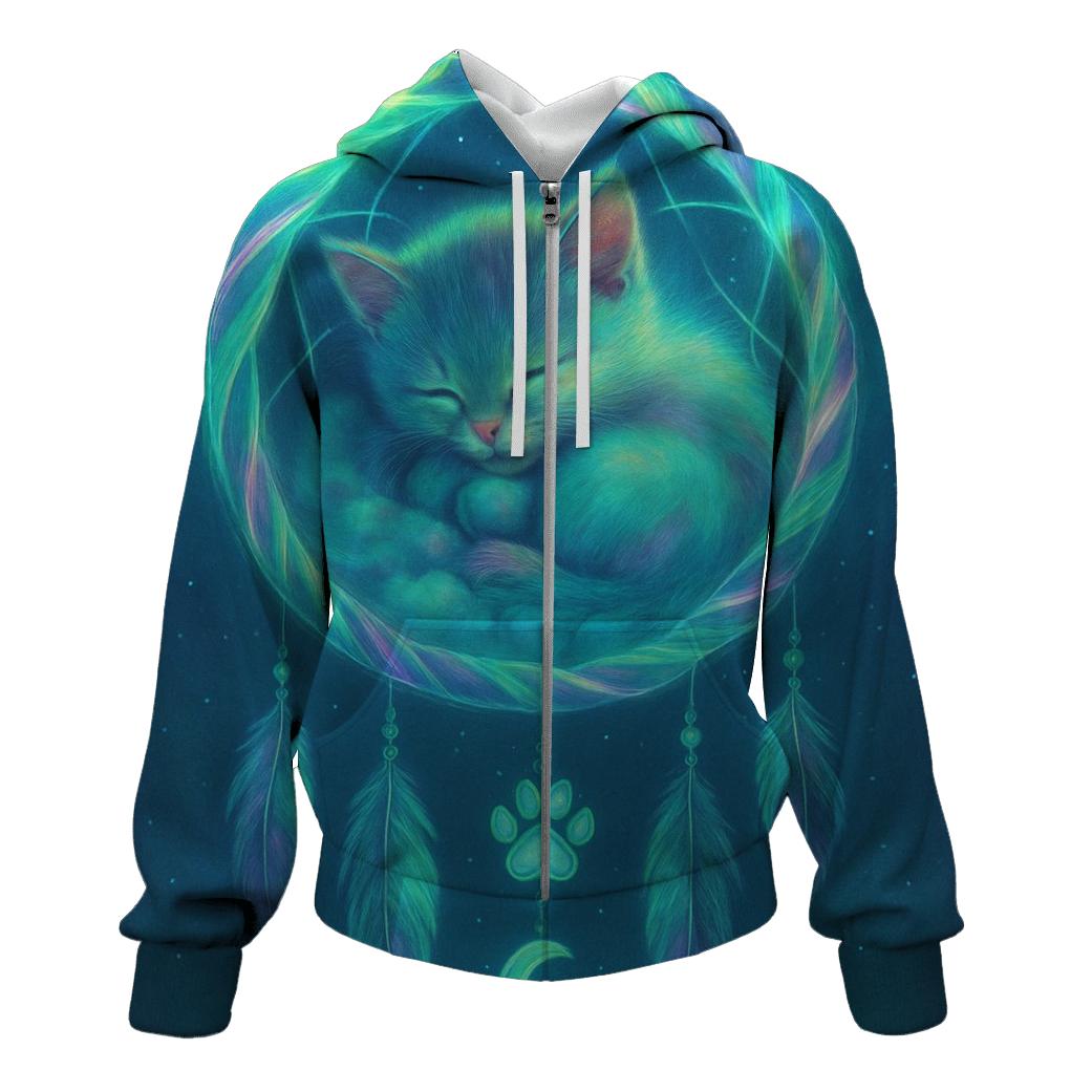 Aurora Dreamcatcher Cat Nest printed hoodies