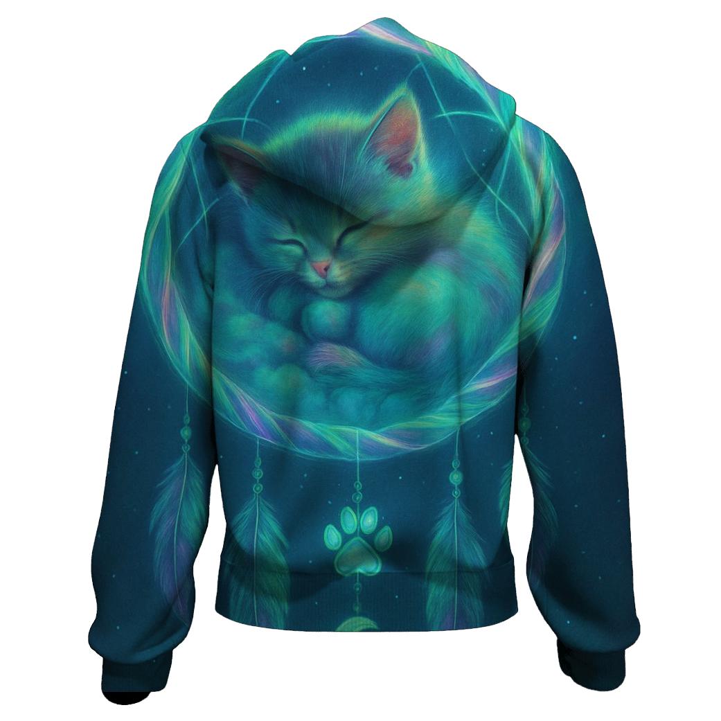 Aurora Dreamcatcher Cat Nest printed hoodies