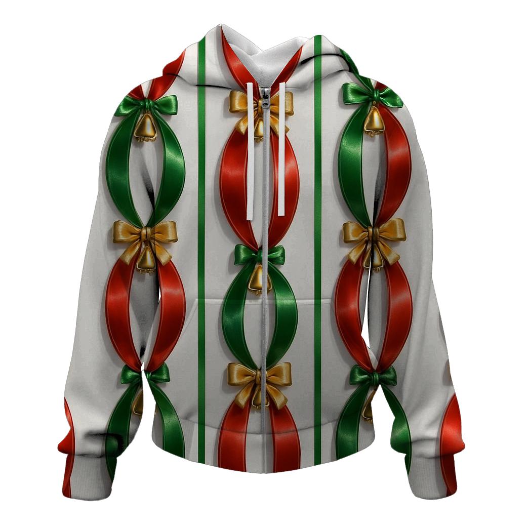 Festive Ribbon Stripe Symphony premium hoodies