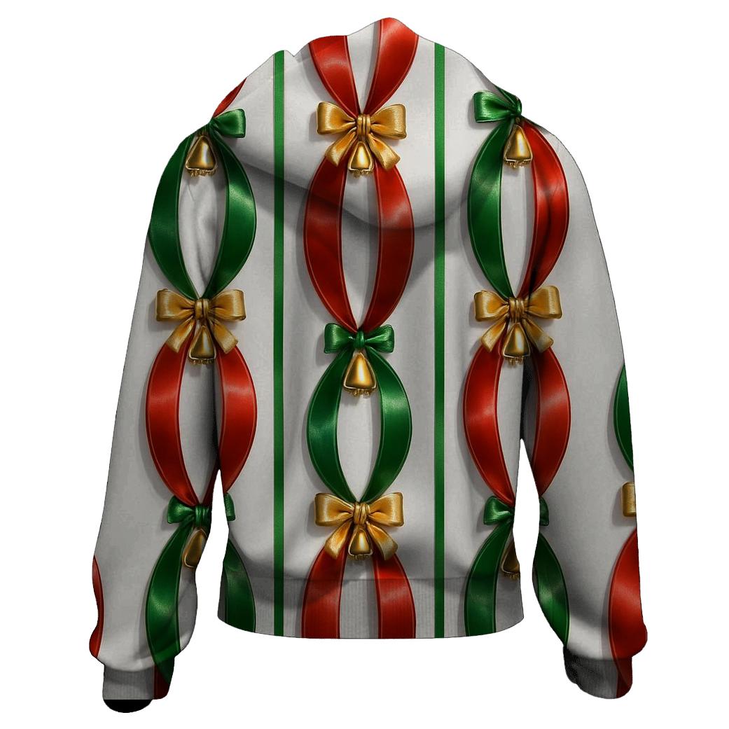 Festive Ribbon Stripe Symphony premium hoodies