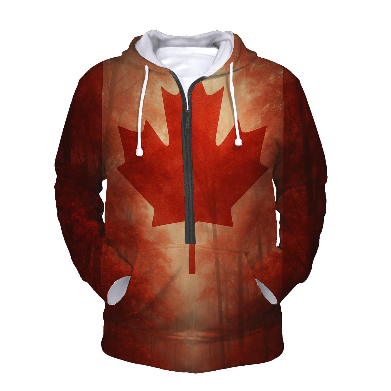 Canadian Maple Forest Flag Veil hoodies fashion