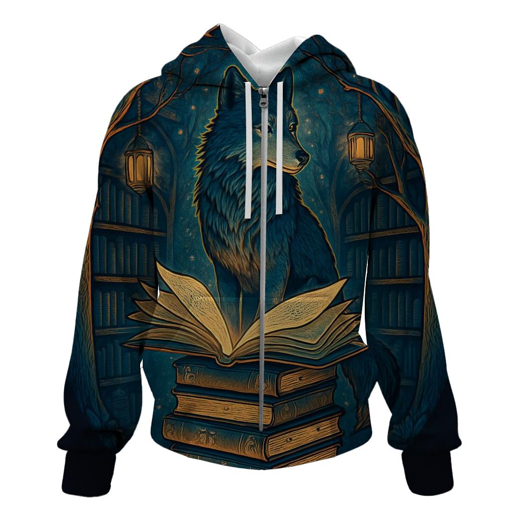 Midnight Library Wolf designer hoodies