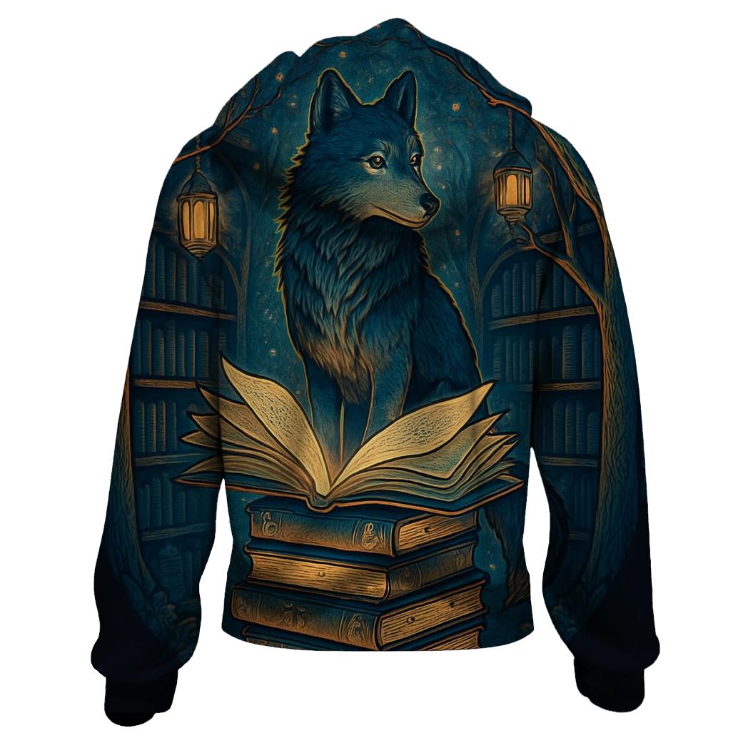 Midnight Library Wolf designer hoodies
