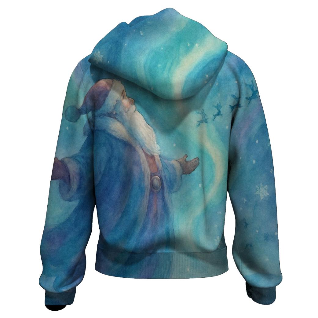 Aurora Dream Watercolor Santa custom hoodies