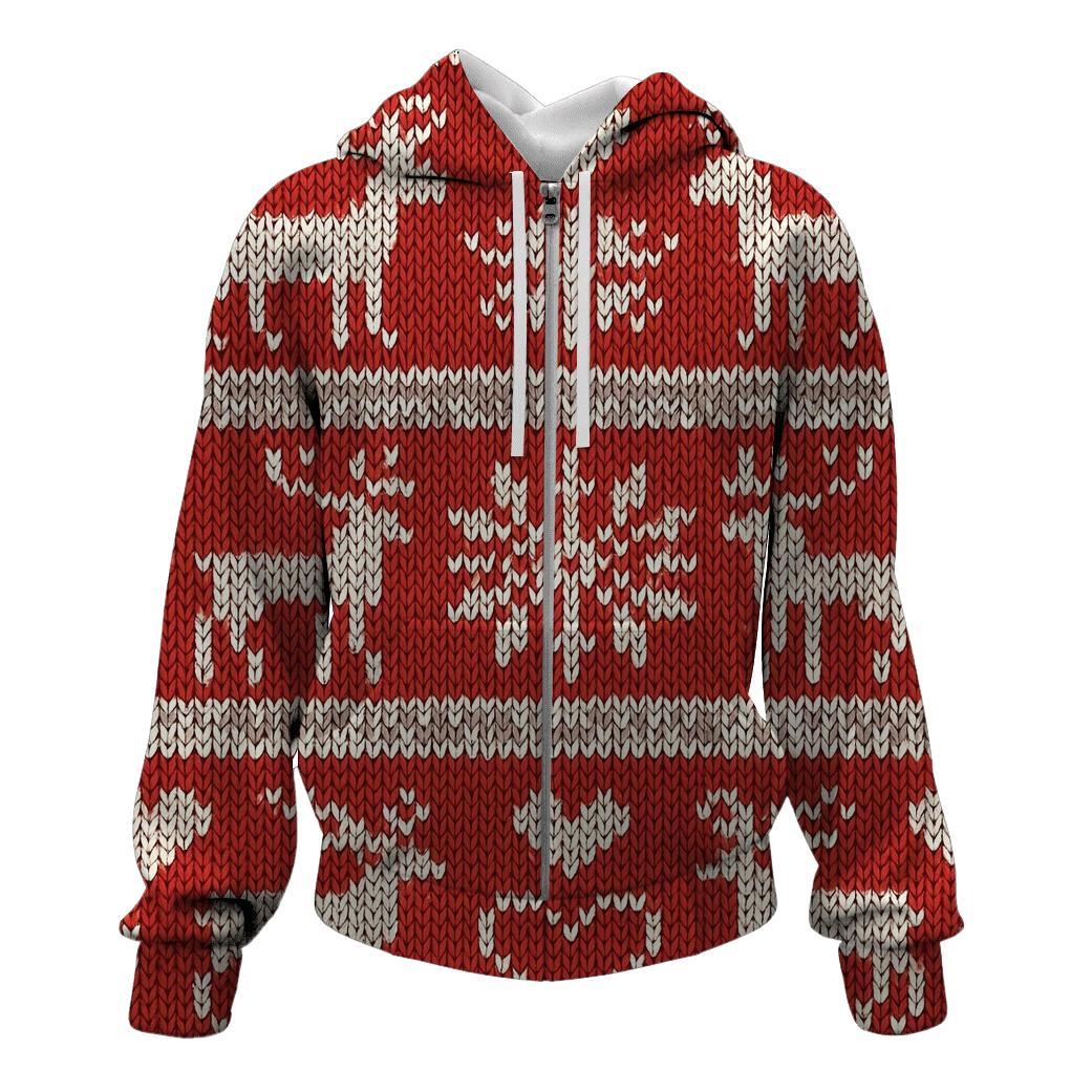 Nordic Knitted Reindeer Bands graphic hoodies