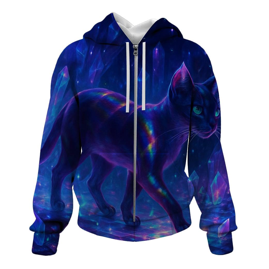 Crystal Cavern Prism Cat heavyweight hoodies
