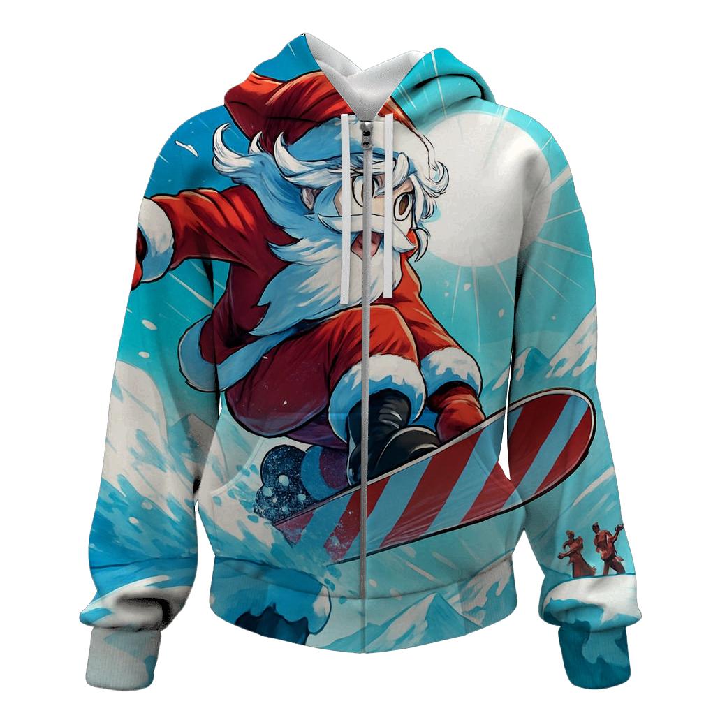 Snowboard Shred Santa Summit embroidered hoodies