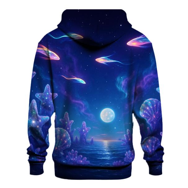 Celestial Coral Reef Sky embroidered hoodies