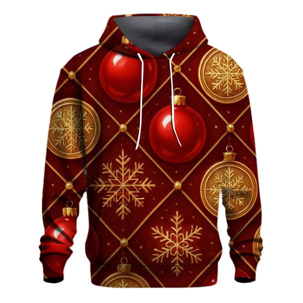 Crimson Christmas Ornament Lattice premium hoodies
