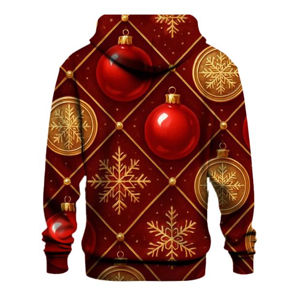 Crimson Christmas Ornament Lattice premium hoodies