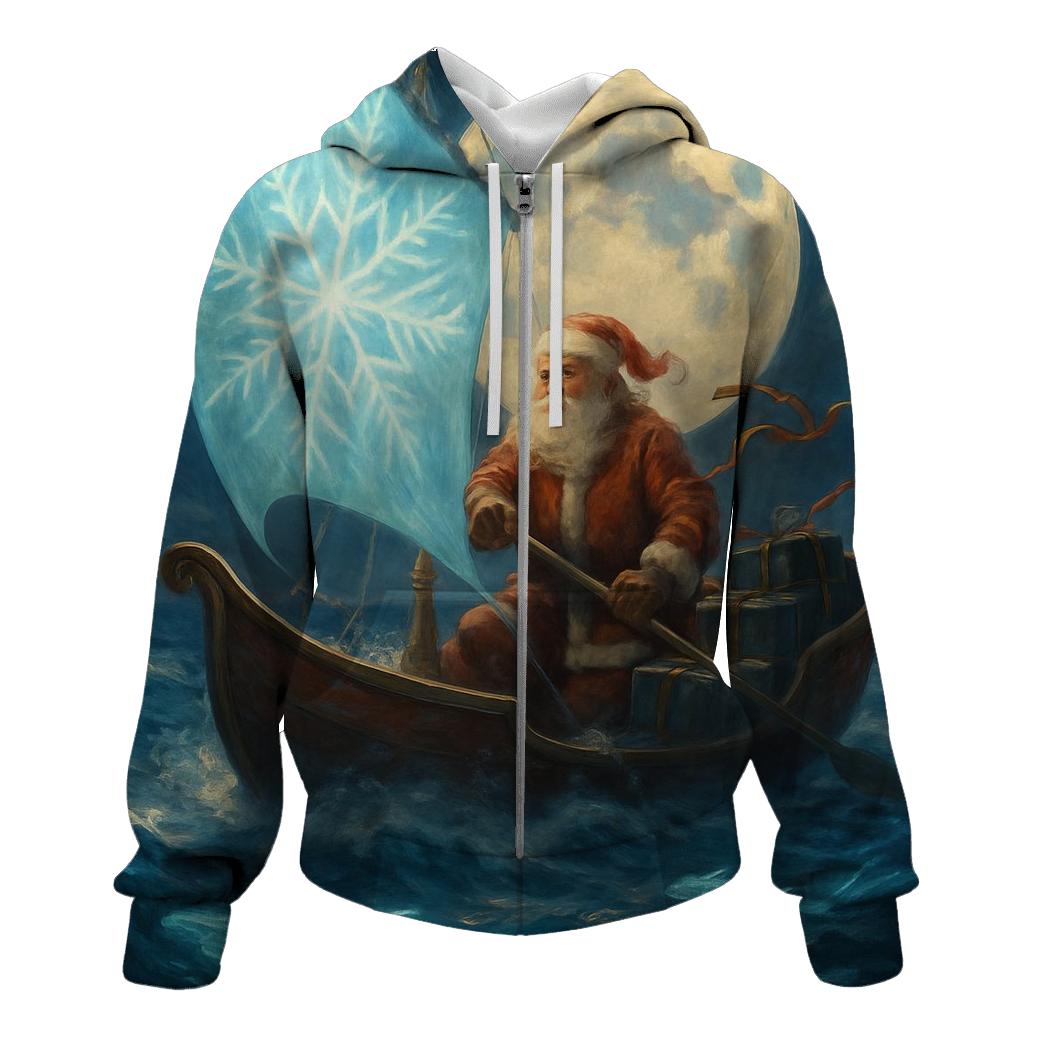 Ocean Voyage Santa Sleighboat hoodies fashion