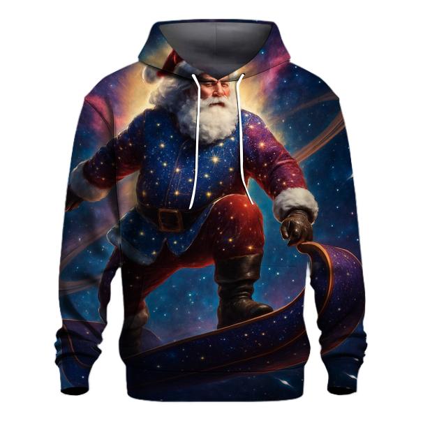 Galactic Sleigh Rider Santa graphic hoodies