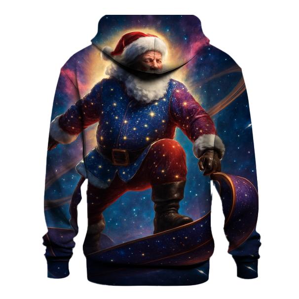 Galactic Sleigh Rider Santa graphic hoodies