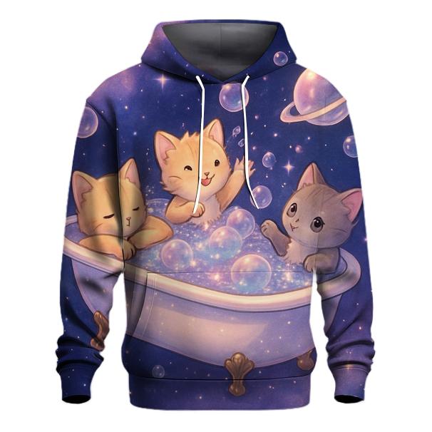 Starlit Bubble Bath Kittens printed hoodies