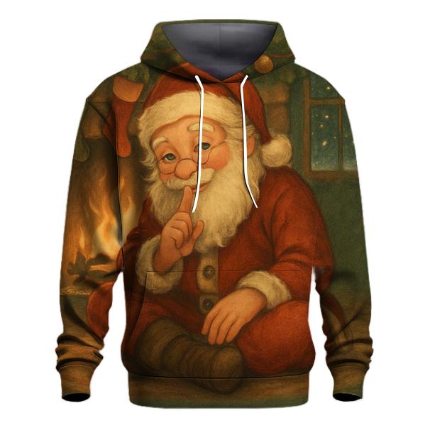 Cozy Fireplace Storybook Santa zip-up hoodies