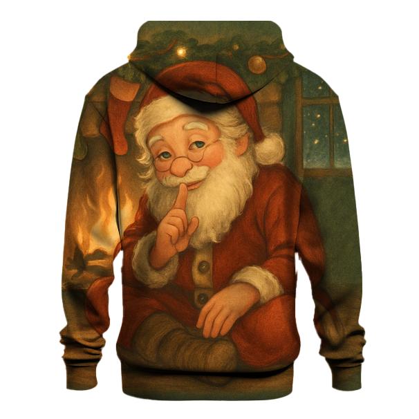 Cozy Fireplace Storybook Santa zip-up hoodies