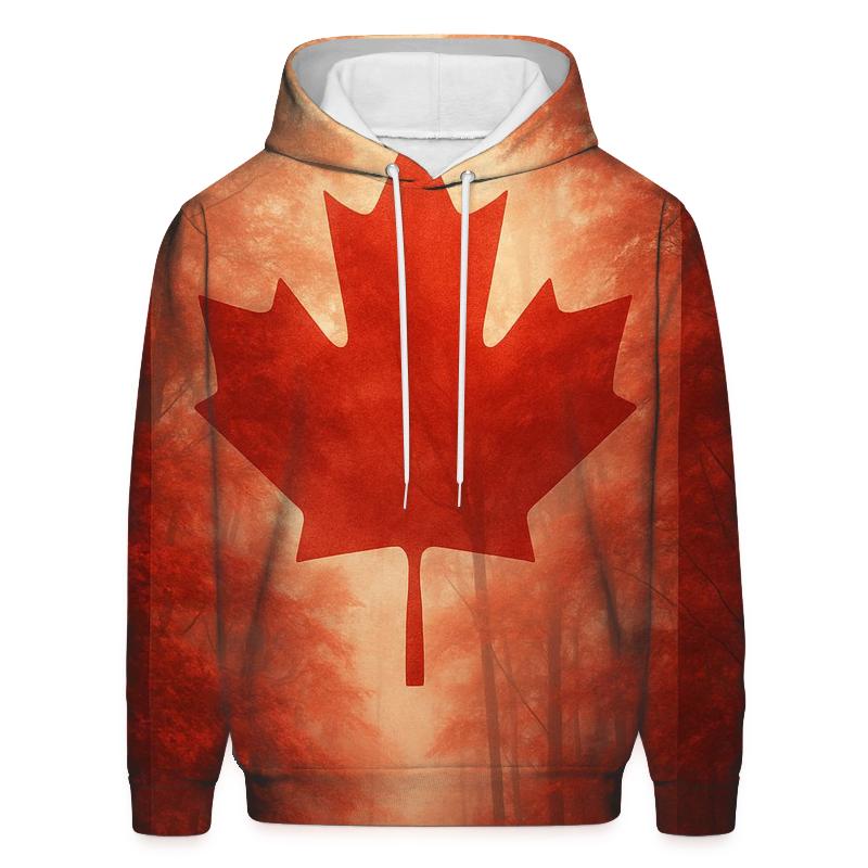 Canadian Maple Forest Flag Veil pullover hoodies