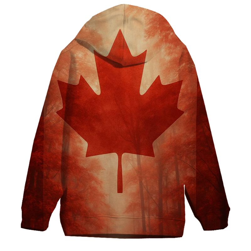 Canadian Maple Forest Flag Veil pullover hoodies