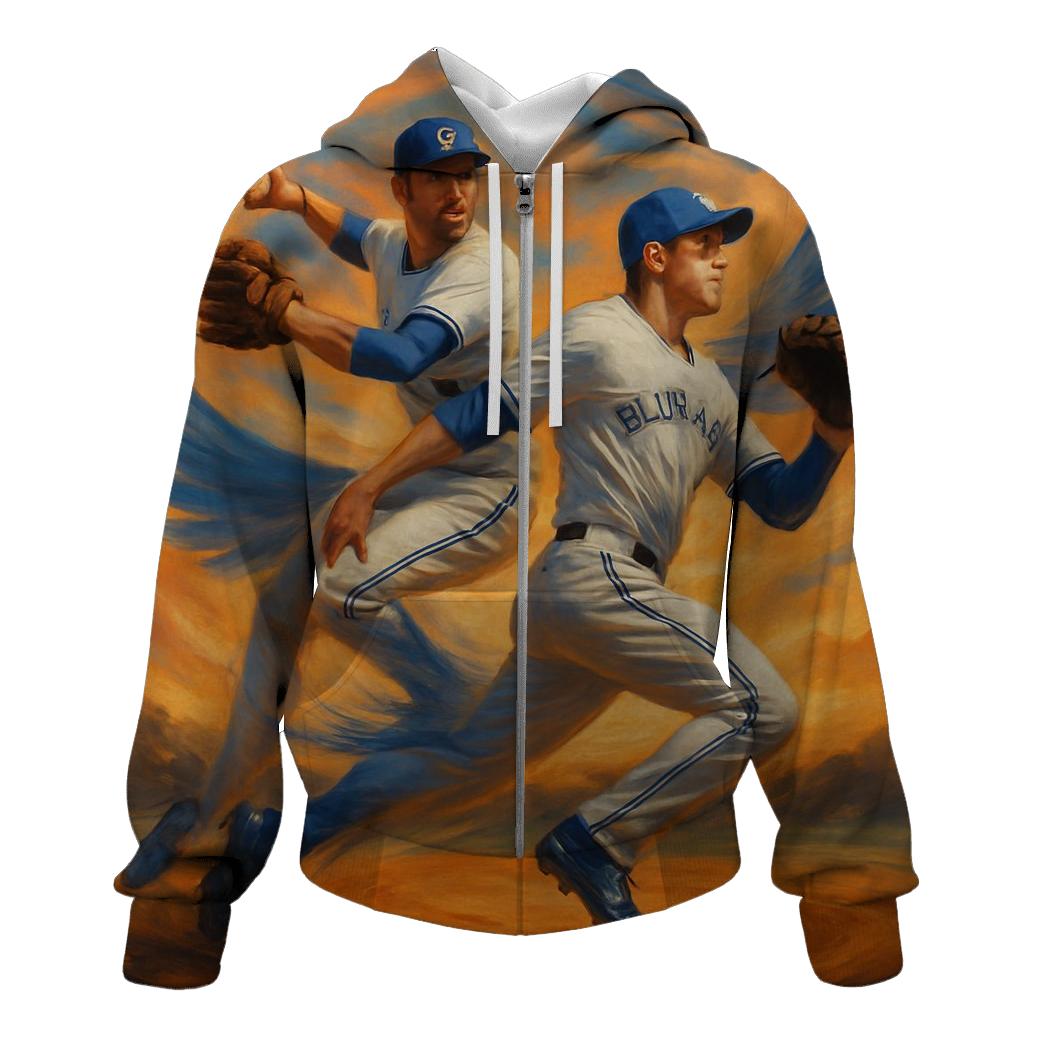 Sunset Spiral Blue Jays Double Play pullover hoodies
